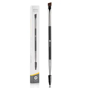 Eyebrow Brush, Professional Dual Angled Eye Brow Brush and Spoolie Brush Eyelash Comb Eyebrow Tool (Black)