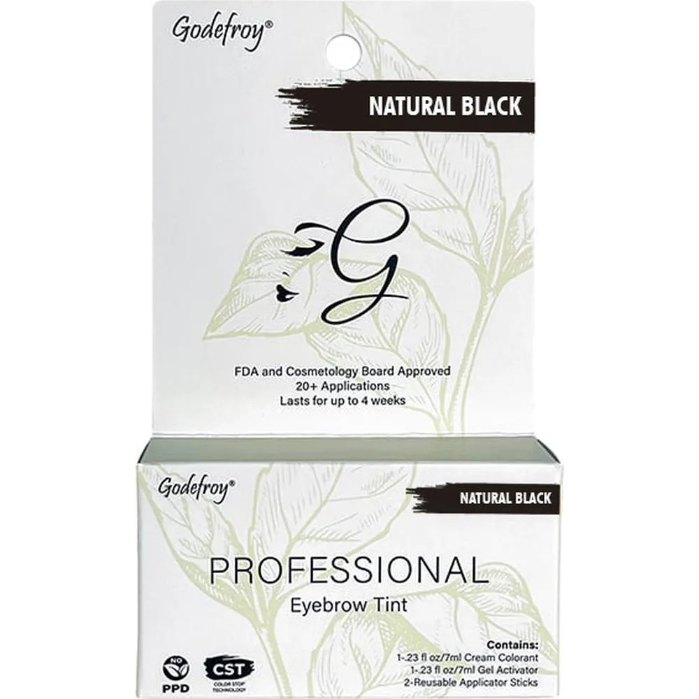 Godefroy Professional Eyebrow Tint - Natural Black / 20 Applications