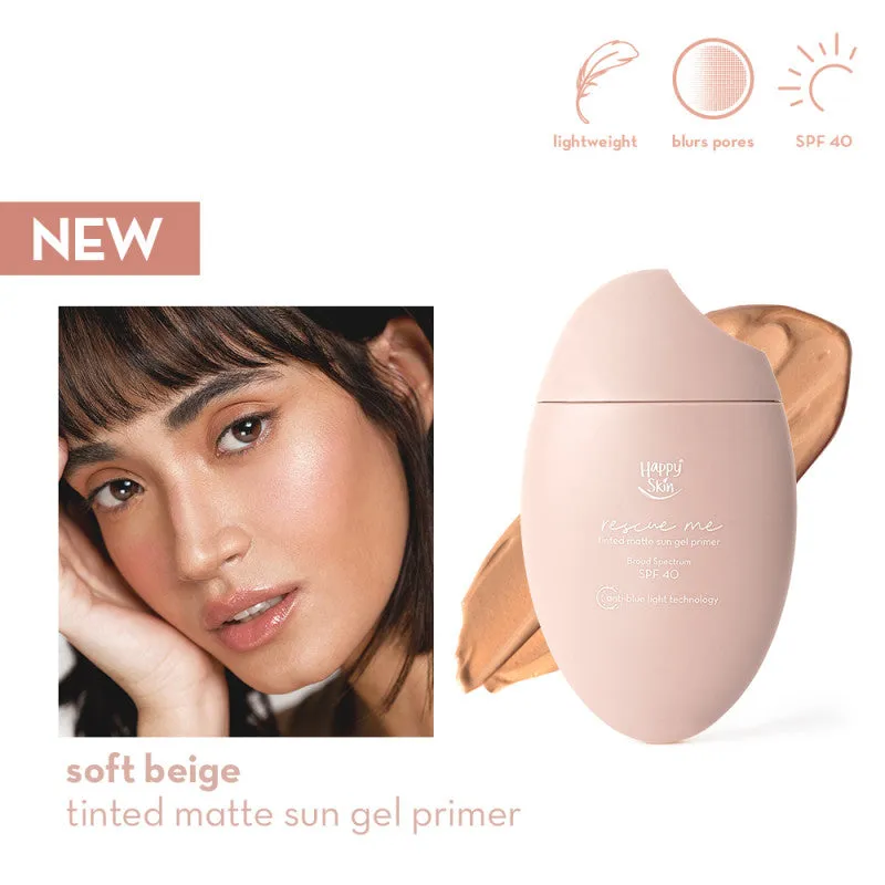 Happy Skin Rescue Me Tinted Matte Sun Gel Primer Broad Spectrum Spf40  40ml