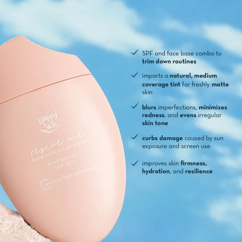 Happy Skin Rescue Me Tinted Matte Sun Gel Primer Broad Spectrum Spf40  40ml