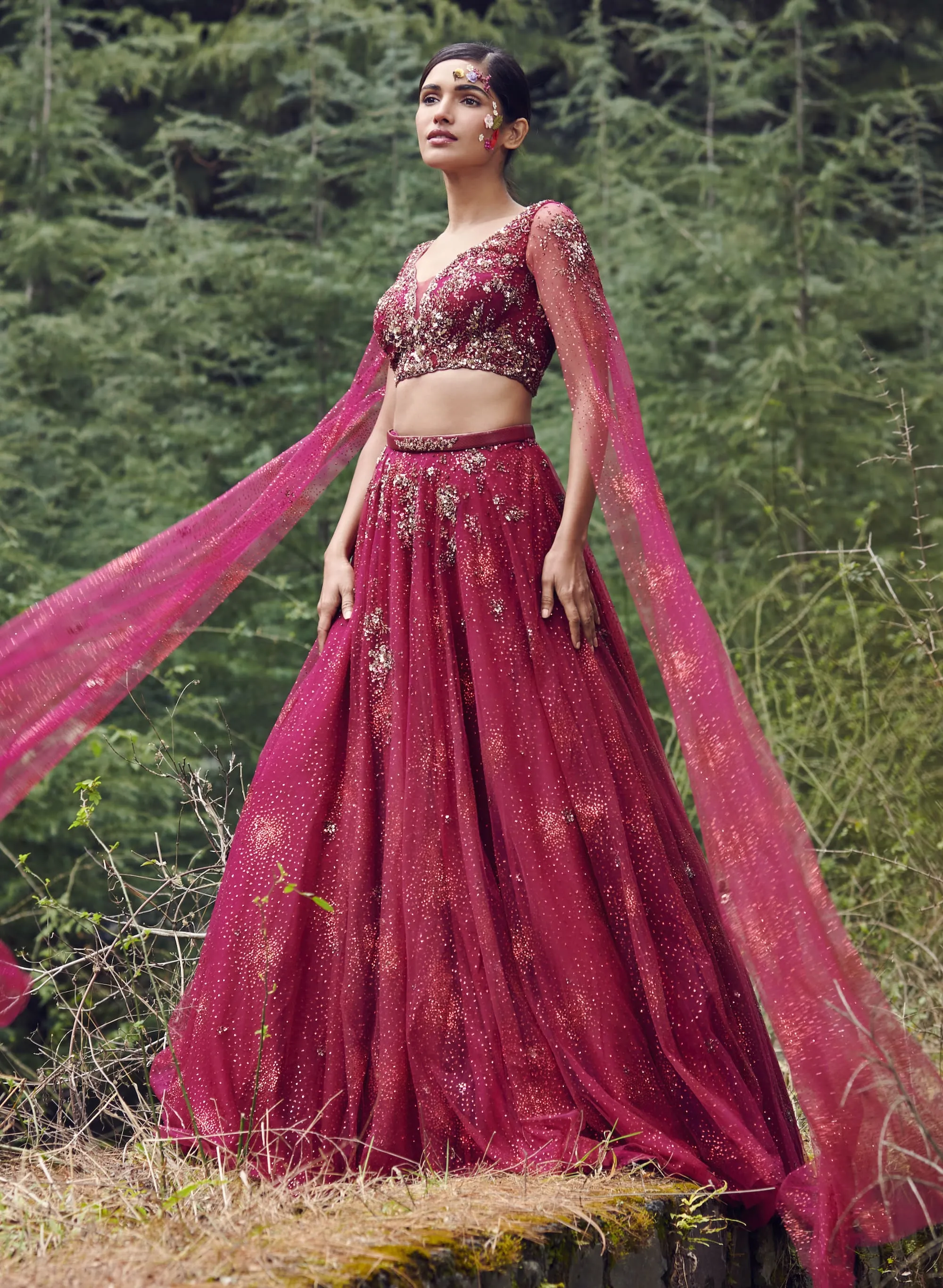 Ivanna Shimmer Tulle Lehenga Set