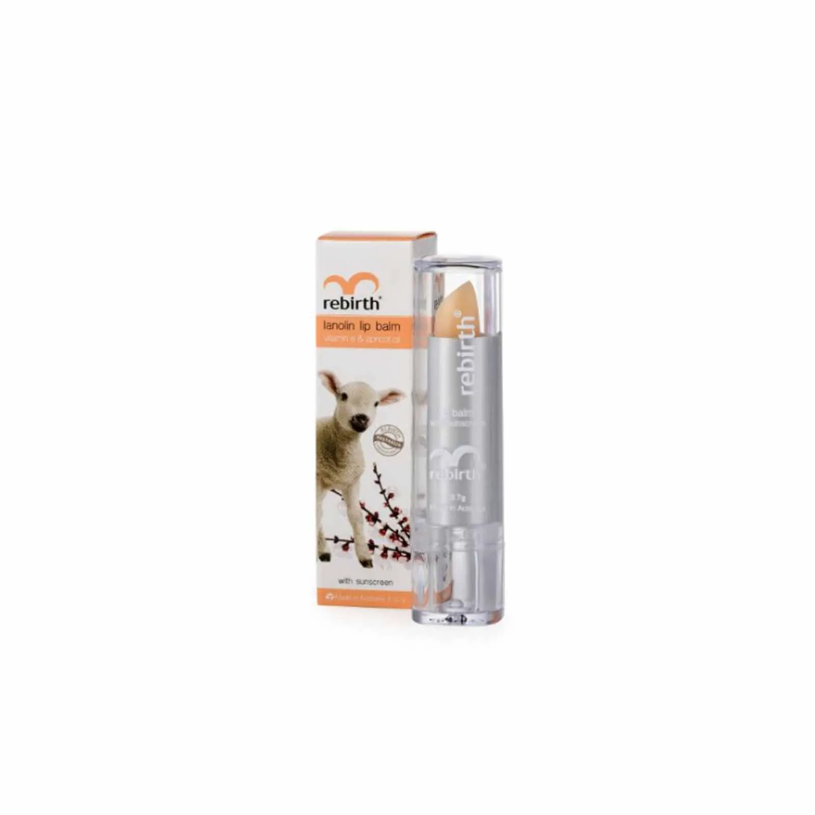 Lanopearl Rebirth Lanolin Lip Balm with Vitamin E & Apricot Oil 3.7g & Sunscreen