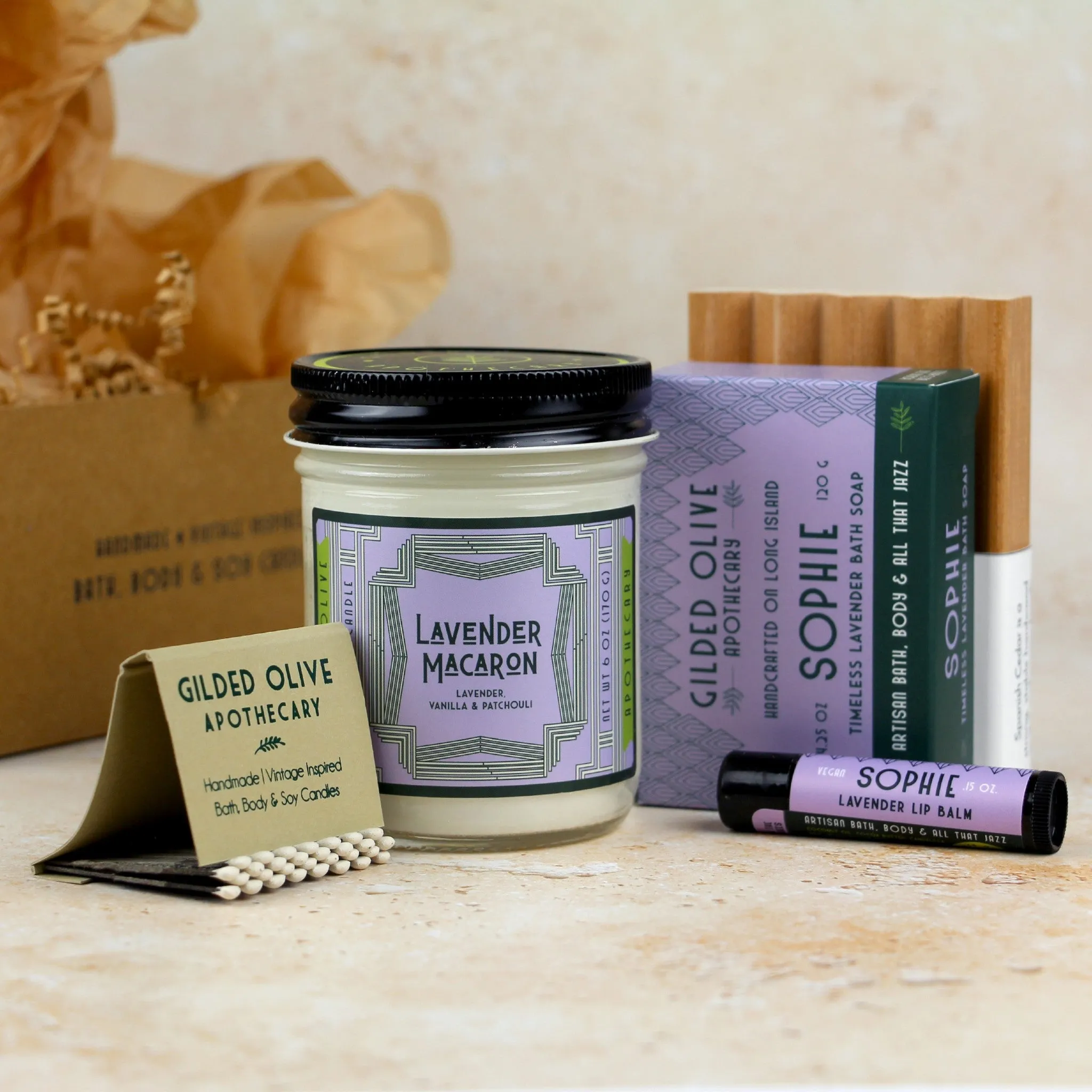 Lavender Scented Soap & Candle Gift Box