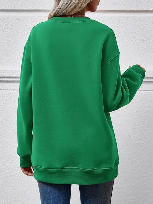 Leopard Lip Graphic Round Neck Sweatshirt (9 Colors)