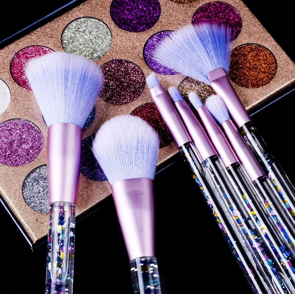 Liquid glitter makeup brush