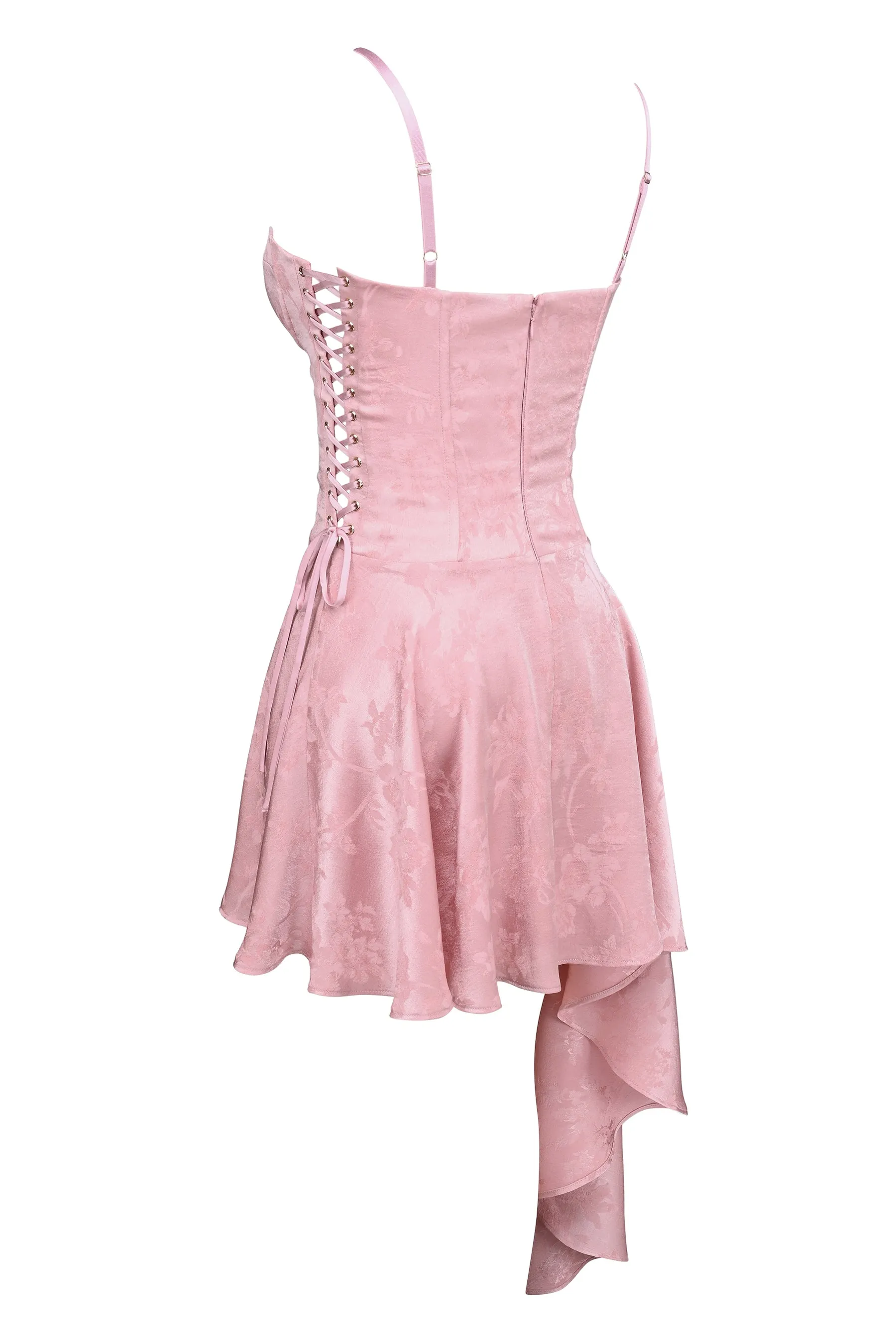 Lola Wine Jacquard Satin Draped Mini Dress[Pre Order]