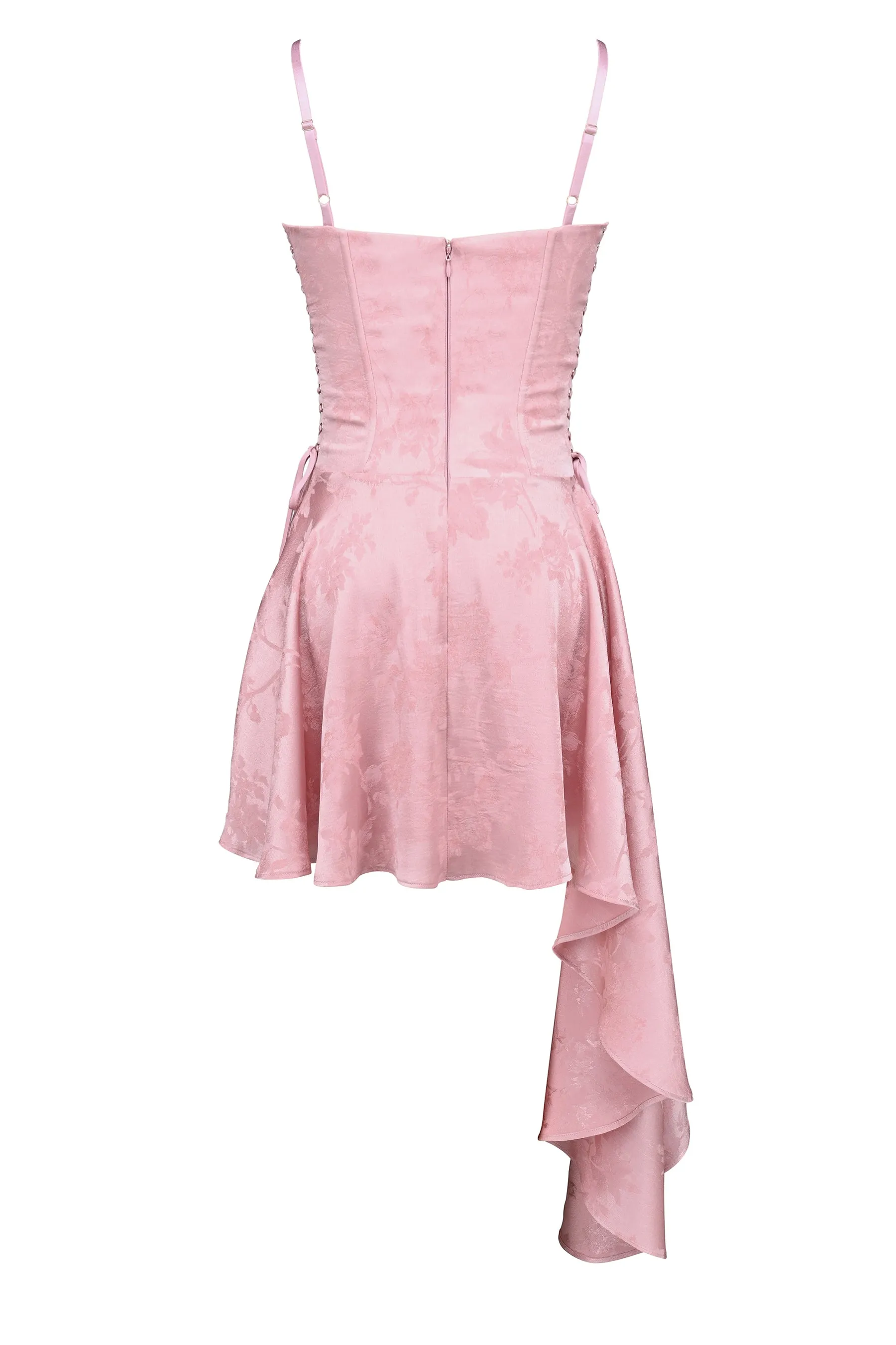 Lola Wine Jacquard Satin Draped Mini Dress[Pre Order]