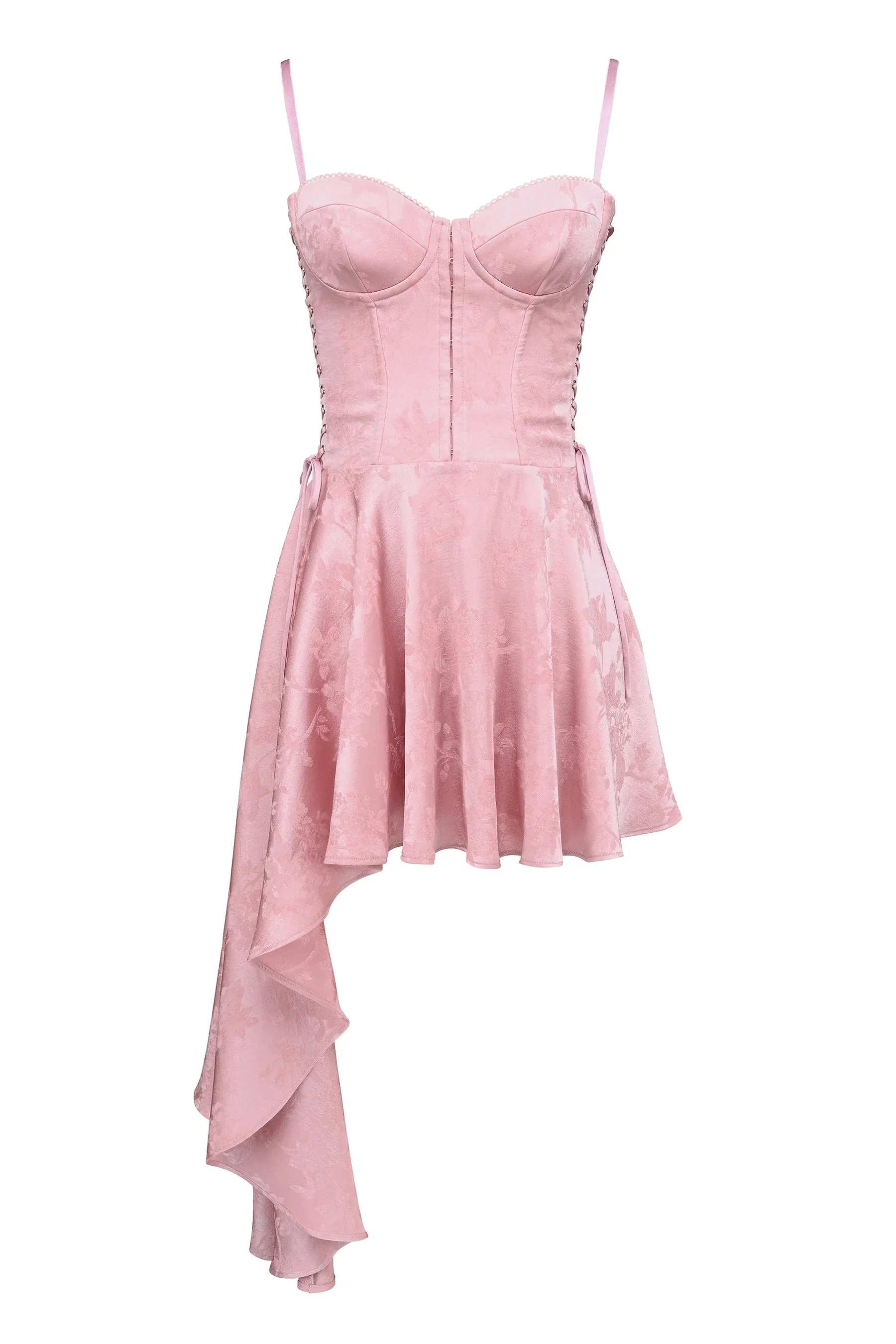 Lola Wine Jacquard Satin Draped Mini Dress[Pre Order]
