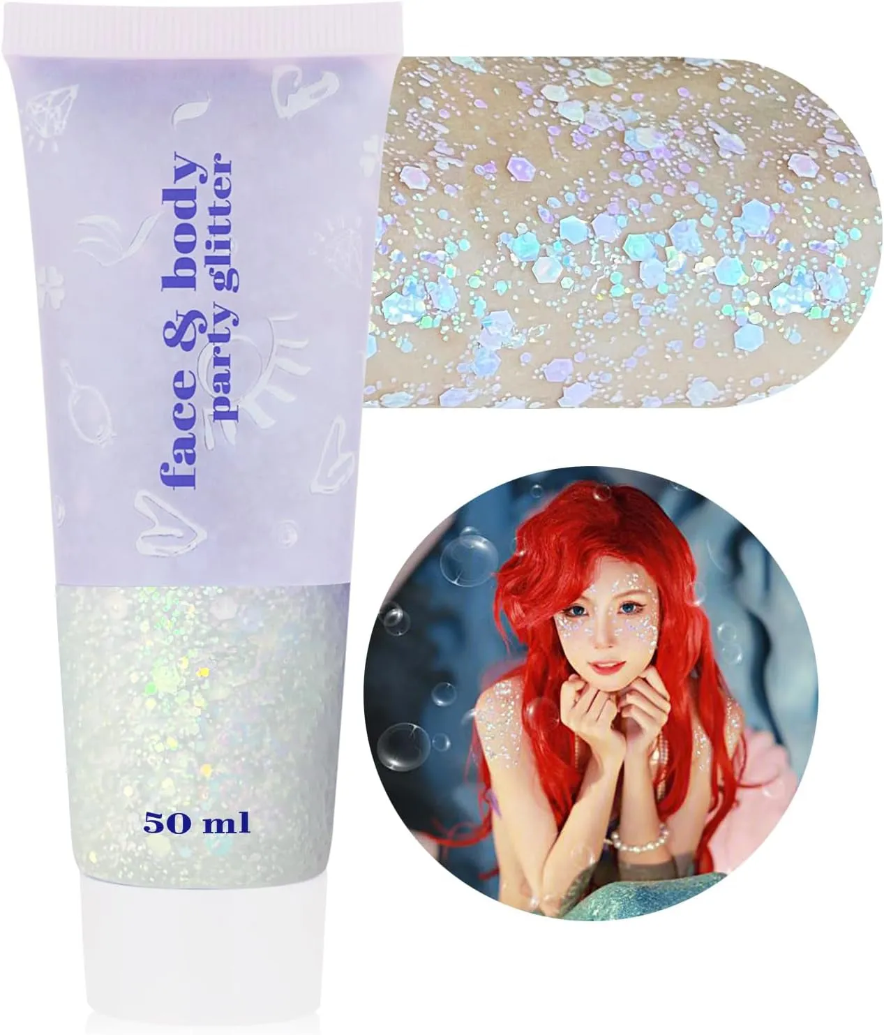 Mardi Gras Face Glitter,Green Purple Gold Mixed Holographic Chunky Body Glitter Gel,Mardi Gras Glitter,Festival Sequins for Face and Body, New Orleans Decorative Carnival Decorations