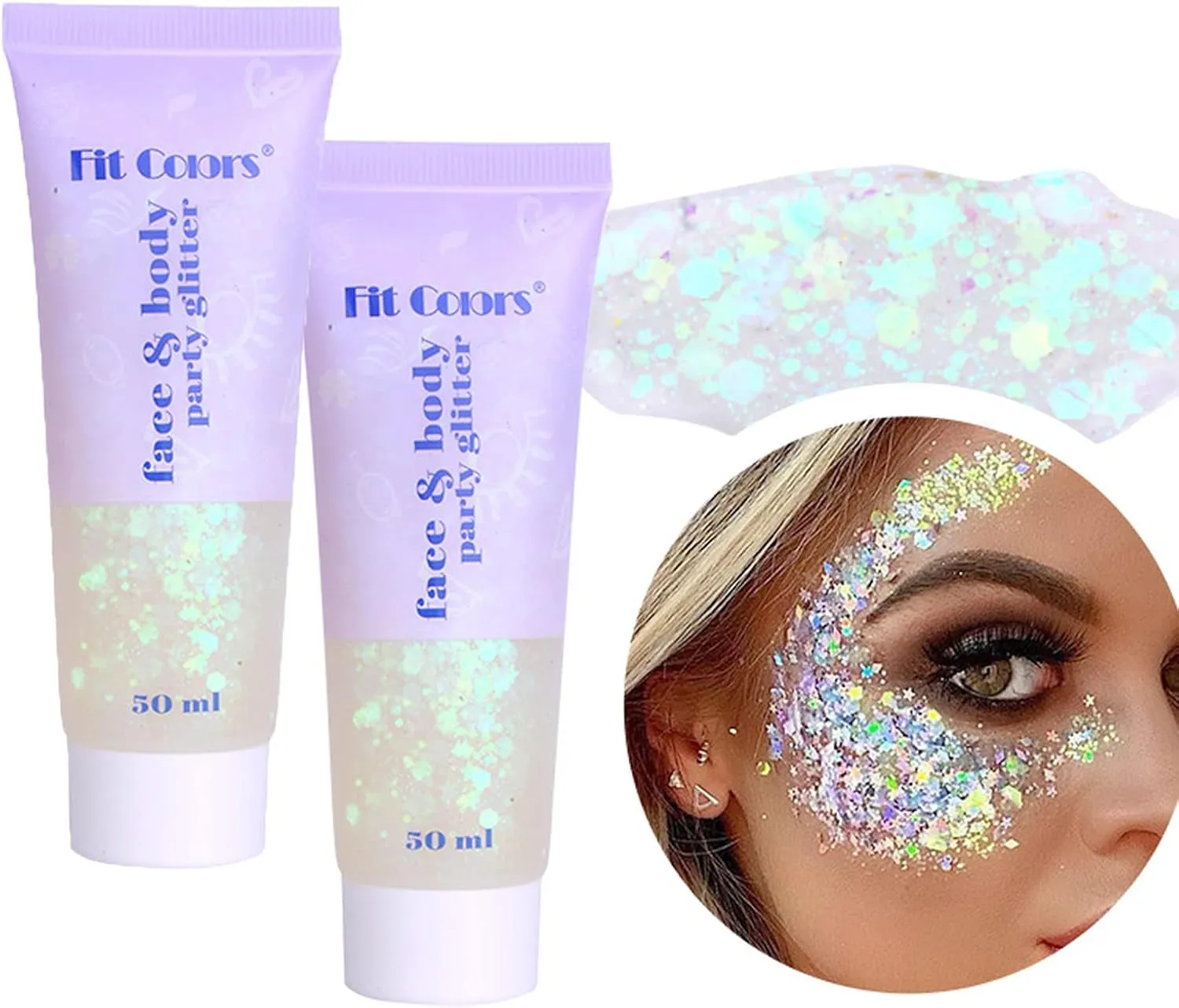 Mardi Gras Face Glitter,Green Purple Gold Mixed Holographic Chunky Body Glitter Gel,Mardi Gras Glitter,Festival Sequins for Face and Body, New Orleans Decorative Carnival Decorations