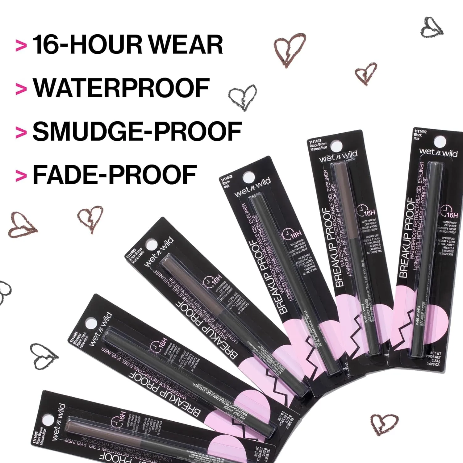 Mega Last Breakup Proof Retractable Gel Eyeliner - Waterproof 16-Hour Long-Lasting Wear, Cruelty-Free & Vegan - Brick Brown