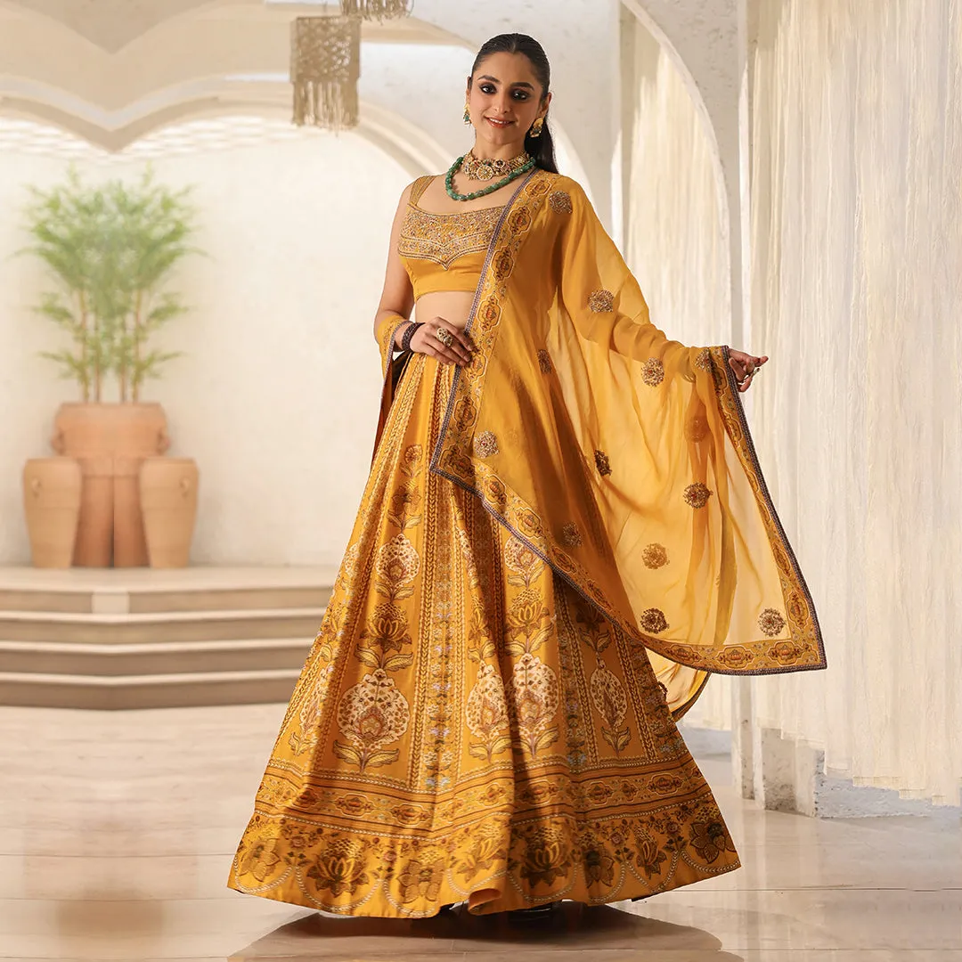 Mellow Mustard Lehenga Set