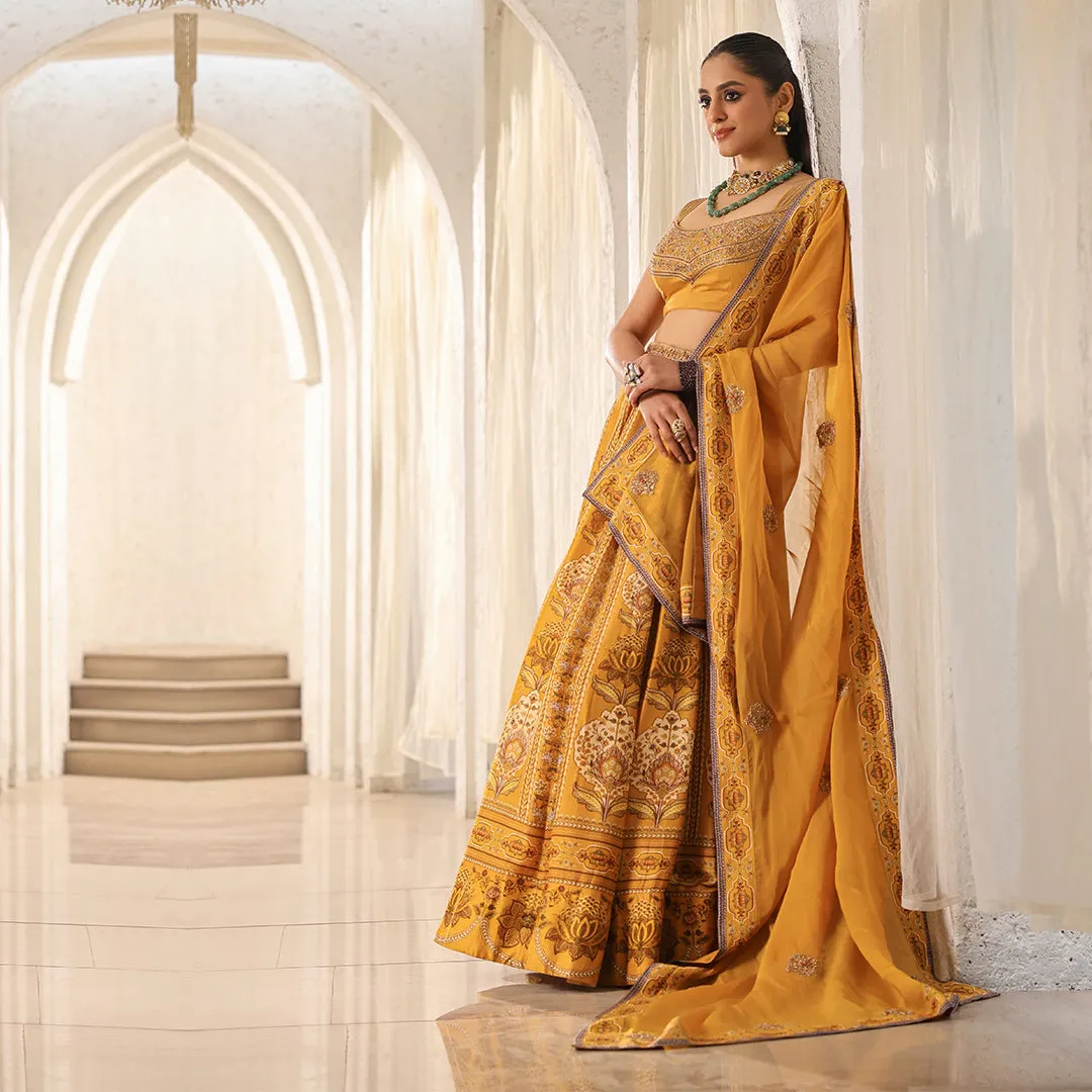 Mellow Mustard Lehenga Set