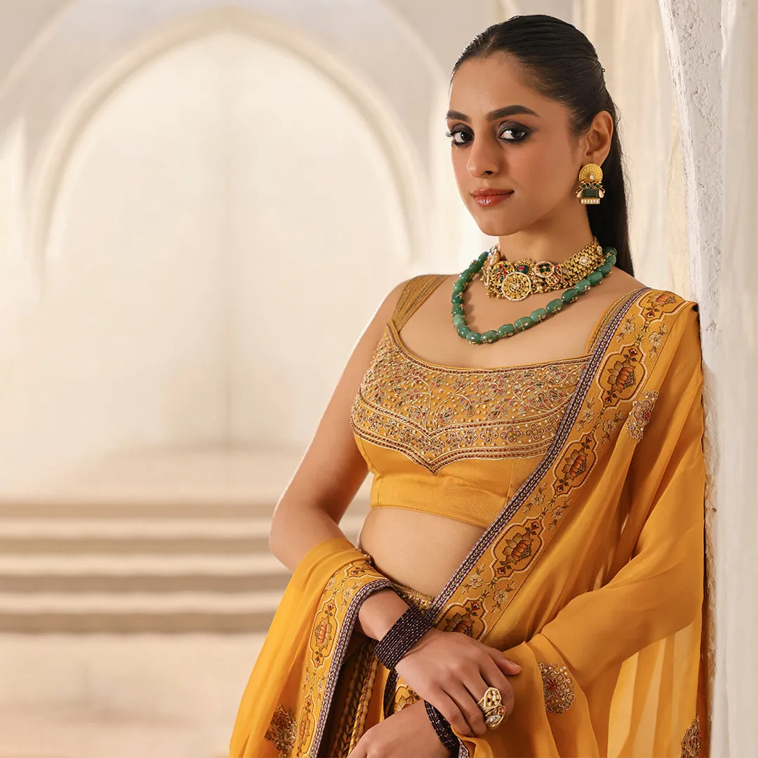 Mellow Mustard Lehenga Set
