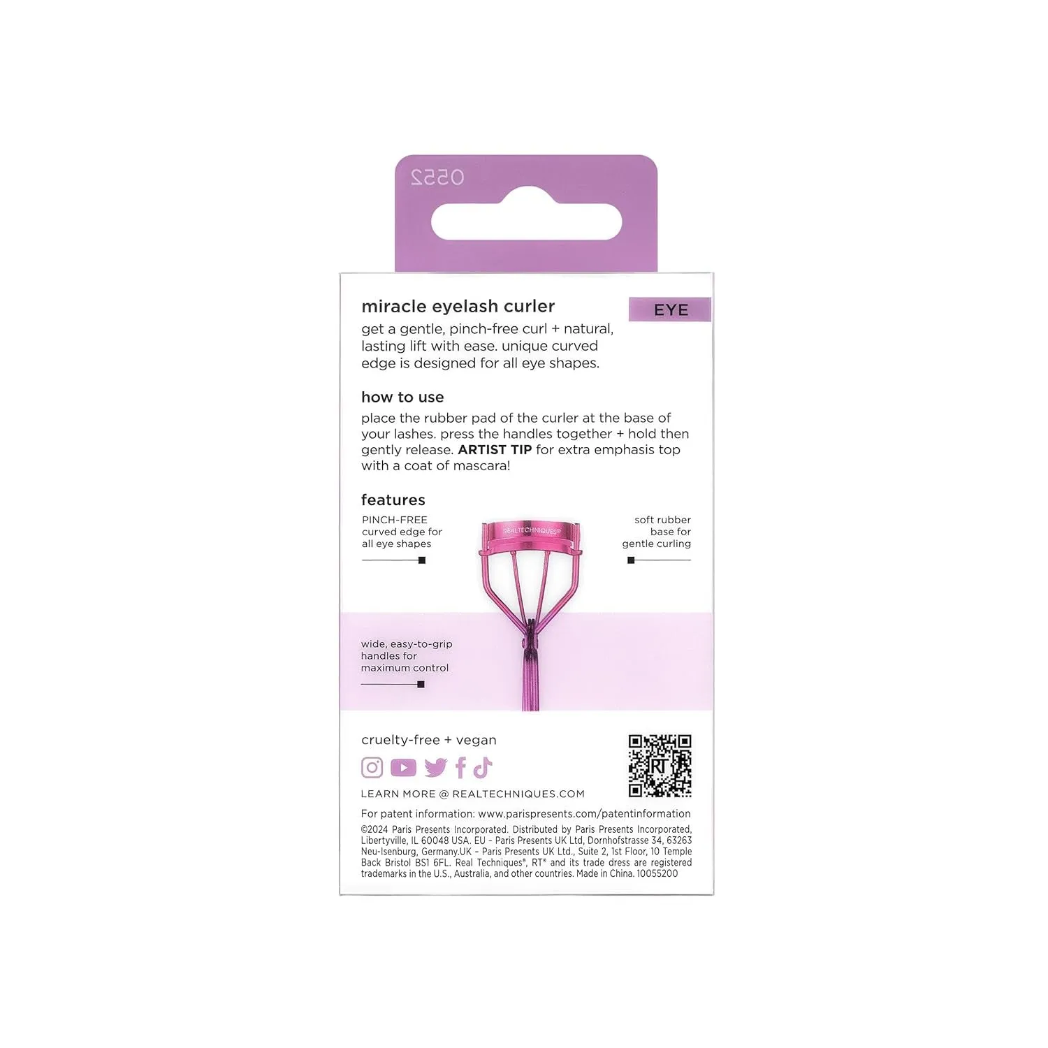Miracle Eyelash Curler, Gentle Lash Tool for Lifted Lashes, Use with Mascara for Extra Volume, Travel-Size Lash Curler, Comfort Grip & Pinch-Free Design, Pink, Cruelty-Free, 1 Count