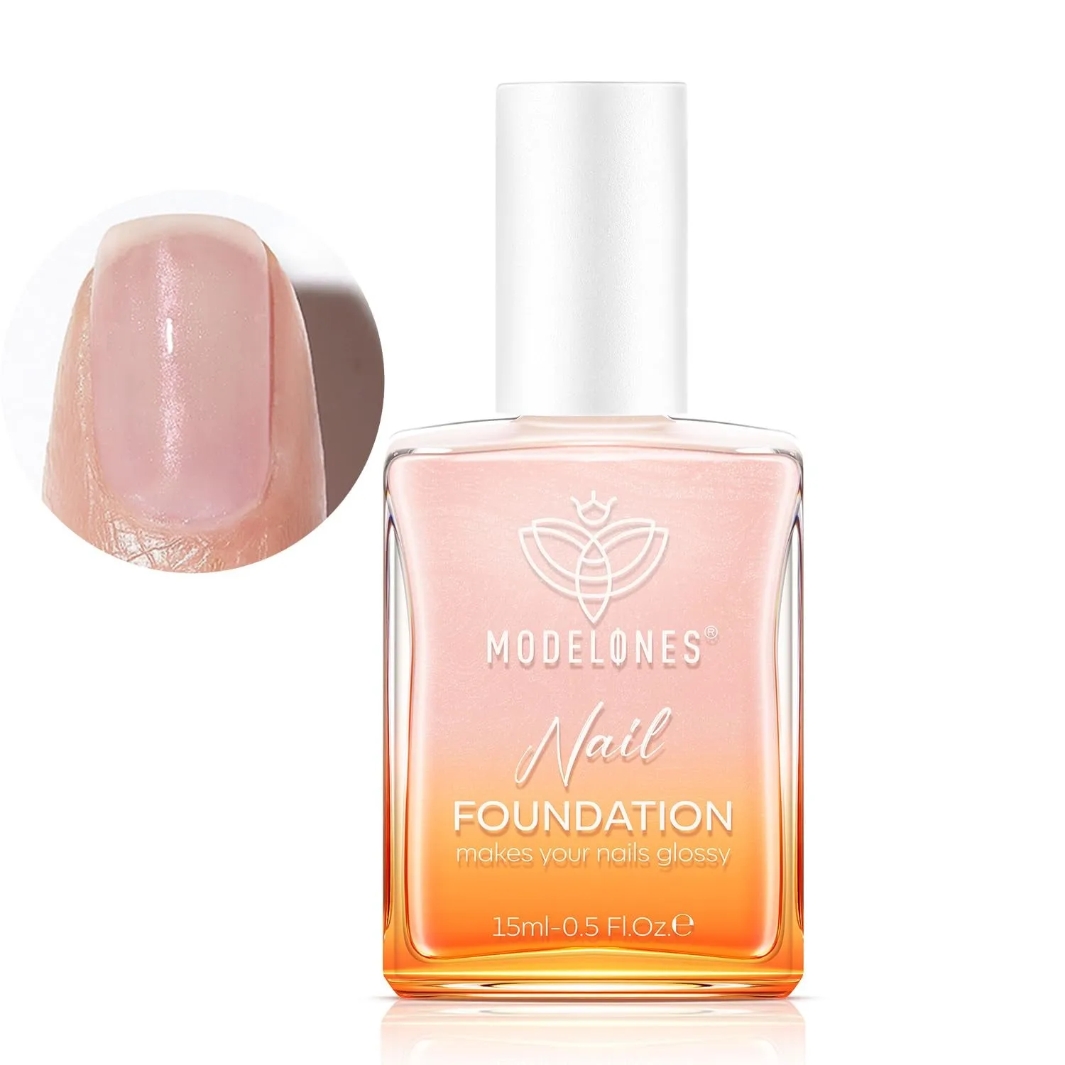 Nail Strengthener, Milky White Nail Natural Concealer Foundation Polish Air Dry Nail Growth Polish for Damaged Nails Imperfection Masking Gifts for Women 15Ml