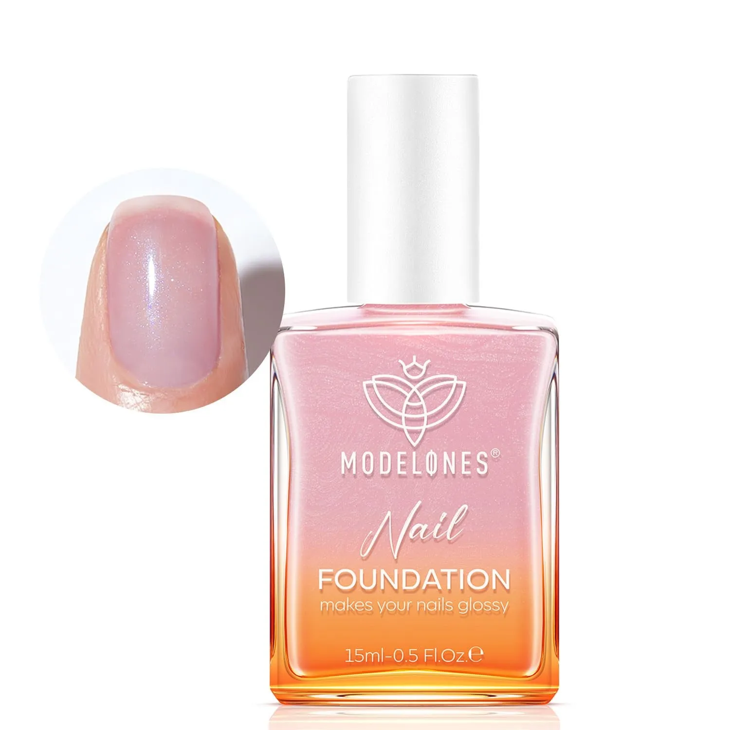 Nail Strengthener, Milky White Nail Natural Concealer Foundation Polish Air Dry Nail Growth Polish for Damaged Nails Imperfection Masking Gifts for Women 15Ml
