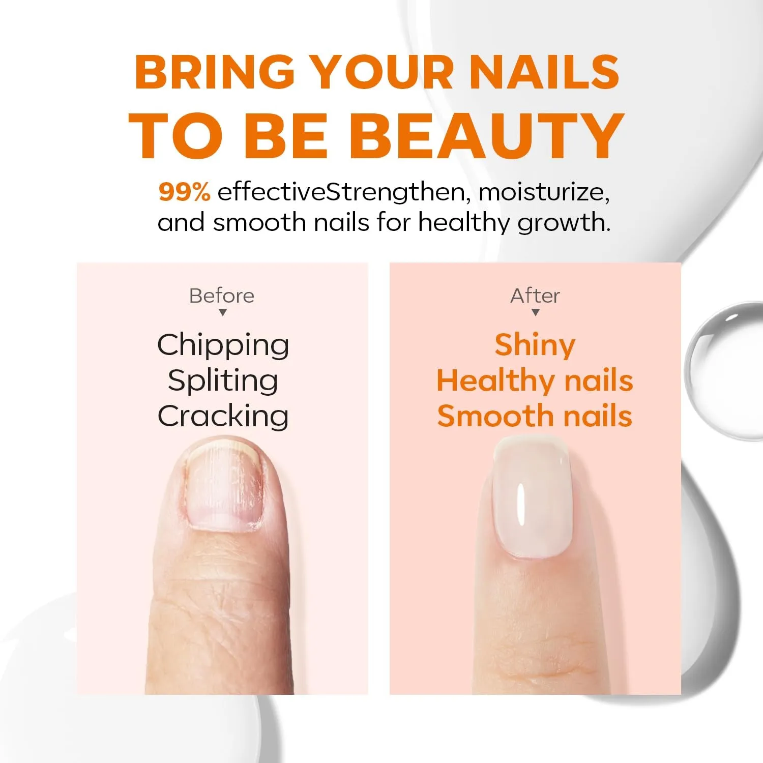 Nail Strengthener, Milky White Nail Natural Concealer Foundation Polish Air Dry Nail Growth Polish for Damaged Nails Imperfection Masking Gifts for Women 15Ml