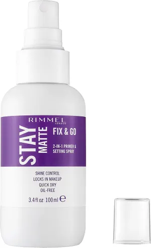 New Rimmel London - Stay Matte Setting Spray! Prolongs & enhances the wear of makeup, Leaves skin shine-free all day long
