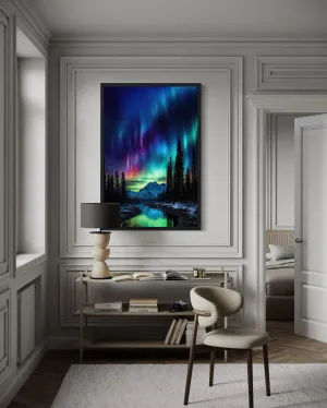 Northern Lights Stunning Aurora Borealis Framed Canvas Wall Art