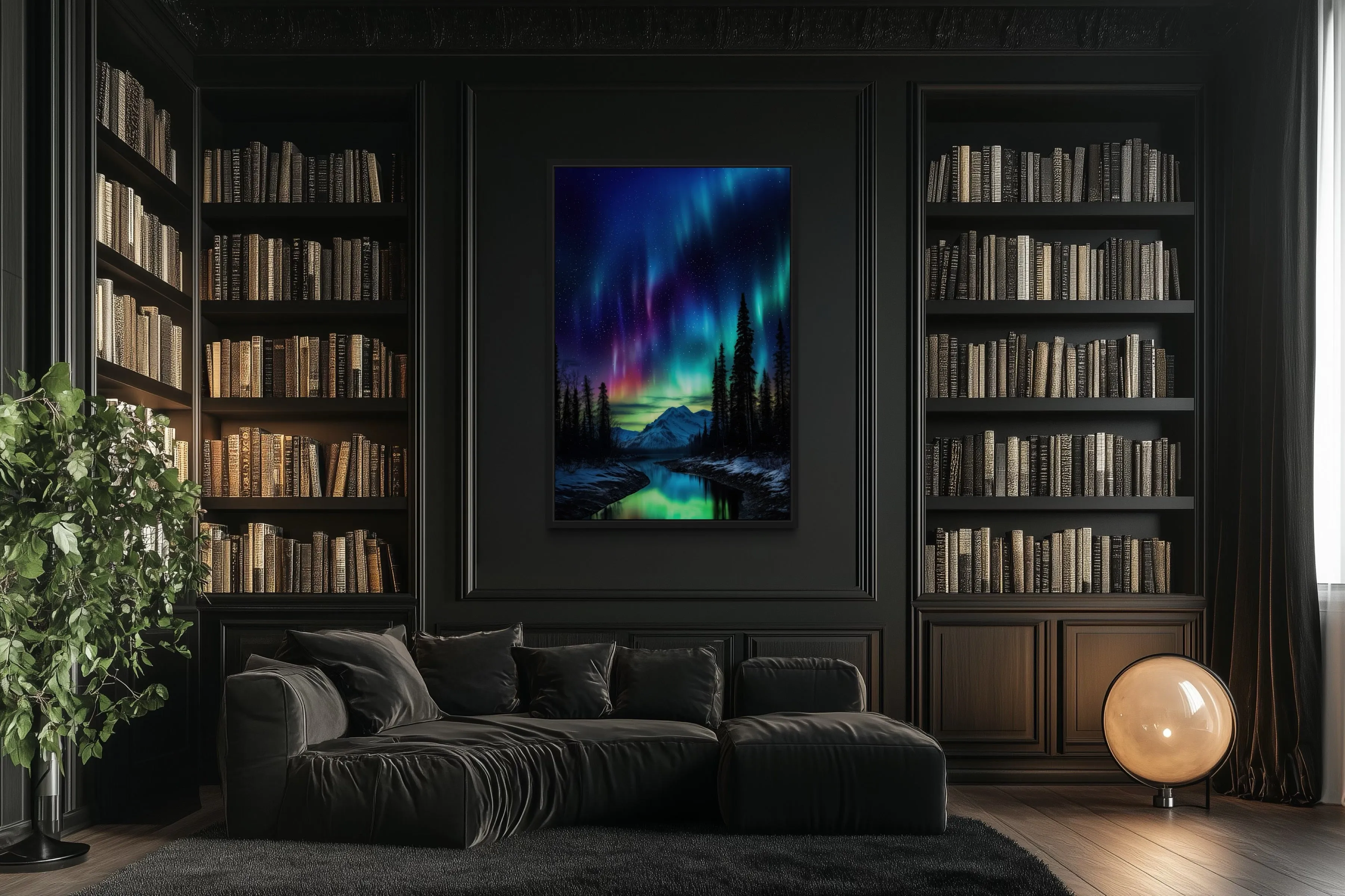 Northern Lights Stunning Aurora Borealis Framed Canvas Wall Art