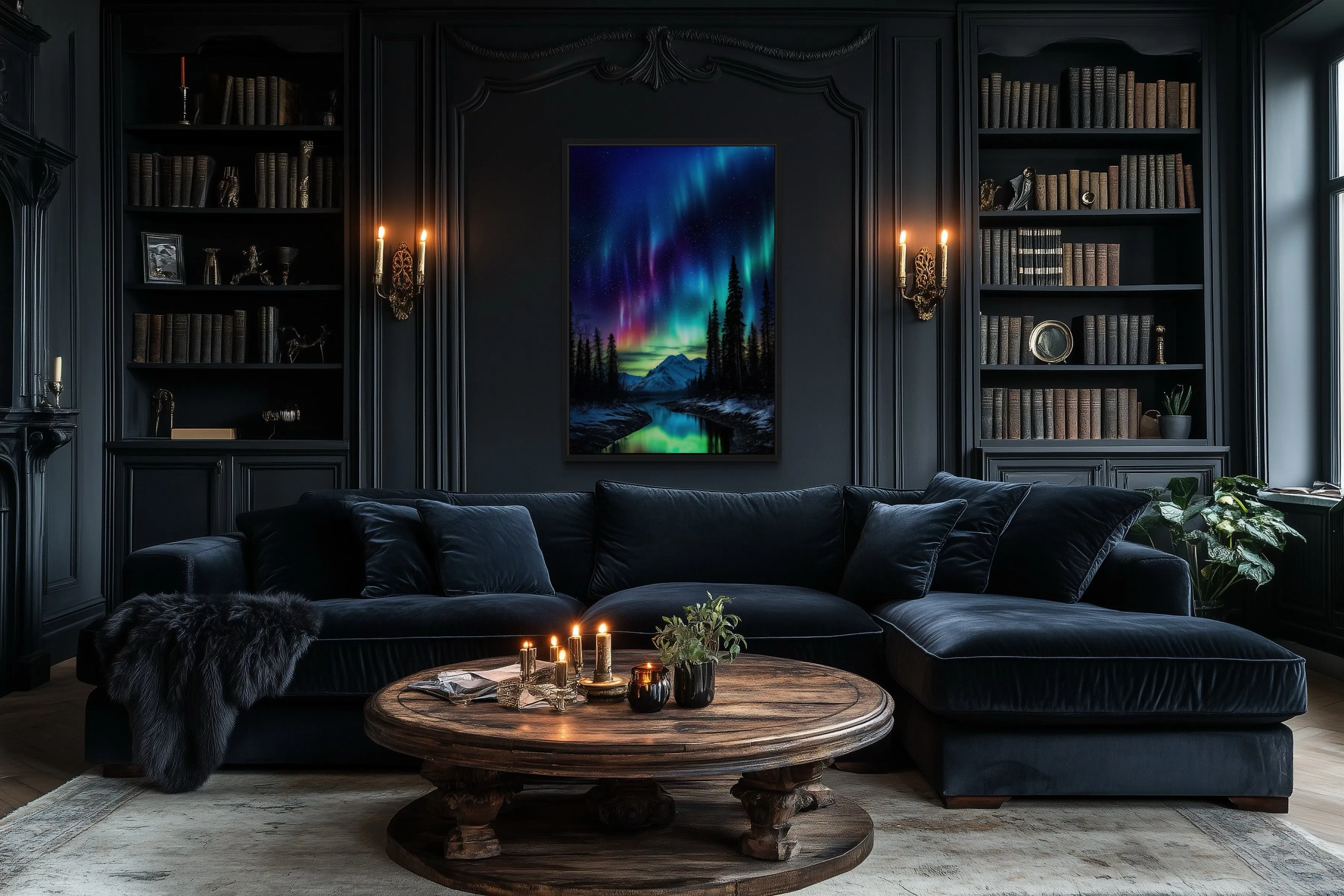 Northern Lights Stunning Aurora Borealis Framed Canvas Wall Art