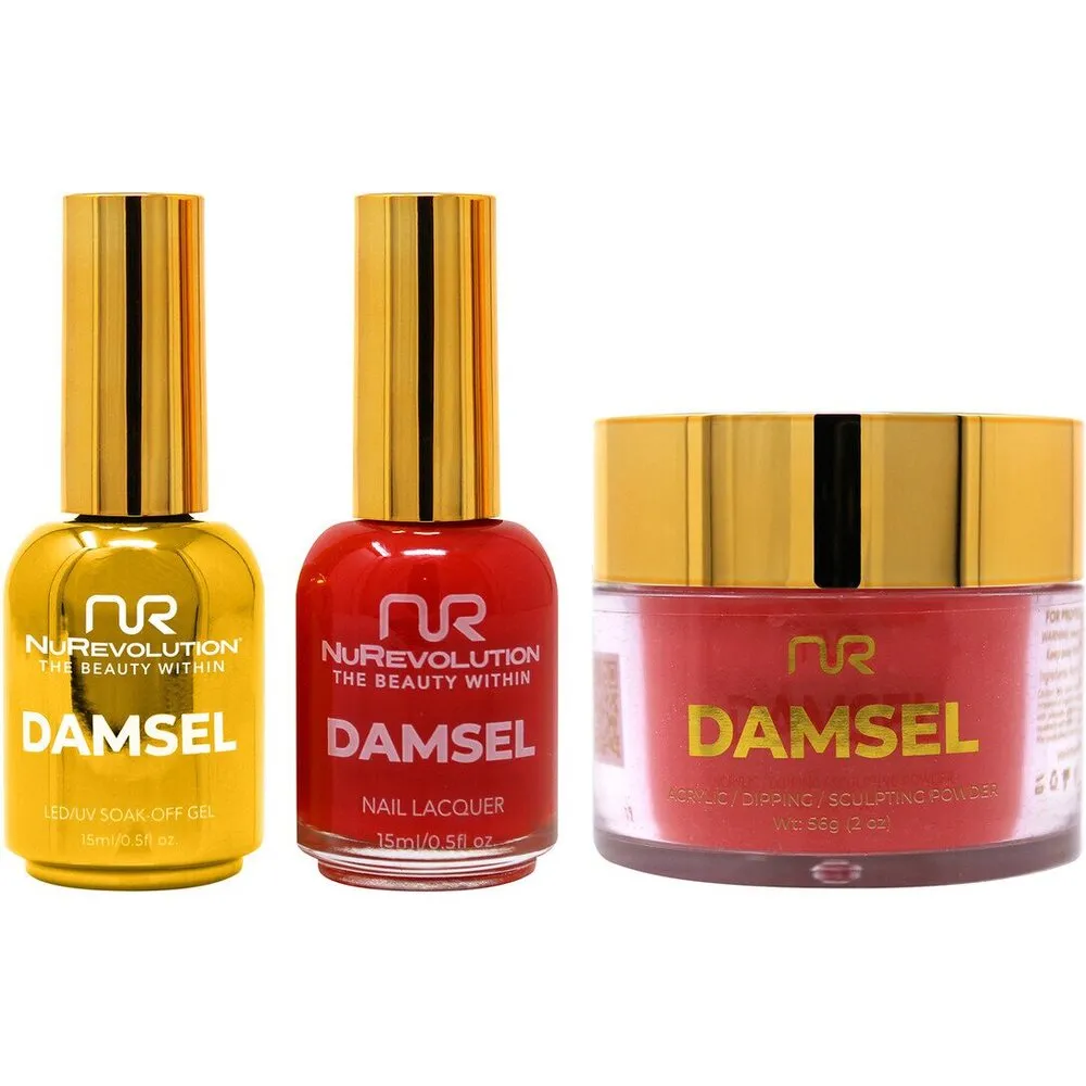 NuRevolution Noble 4-in-1 - LED/UV Soak Off Gel Polish 0.5 oz.   Nail Lacquer 0.5 oz.   Acrylic - Dipping - Sculpting Powder 2 oz. - #NMS06 Crimson Crusade