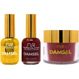 NuRevolution Noble 4-in-1 - LED/UV Soak Off Gel Polish 0.5 oz.   Nail Lacquer 0.5 oz.   Acrylic - Dipping - Sculpting Powder 2 oz. - #NMS106 Maroon Mingle