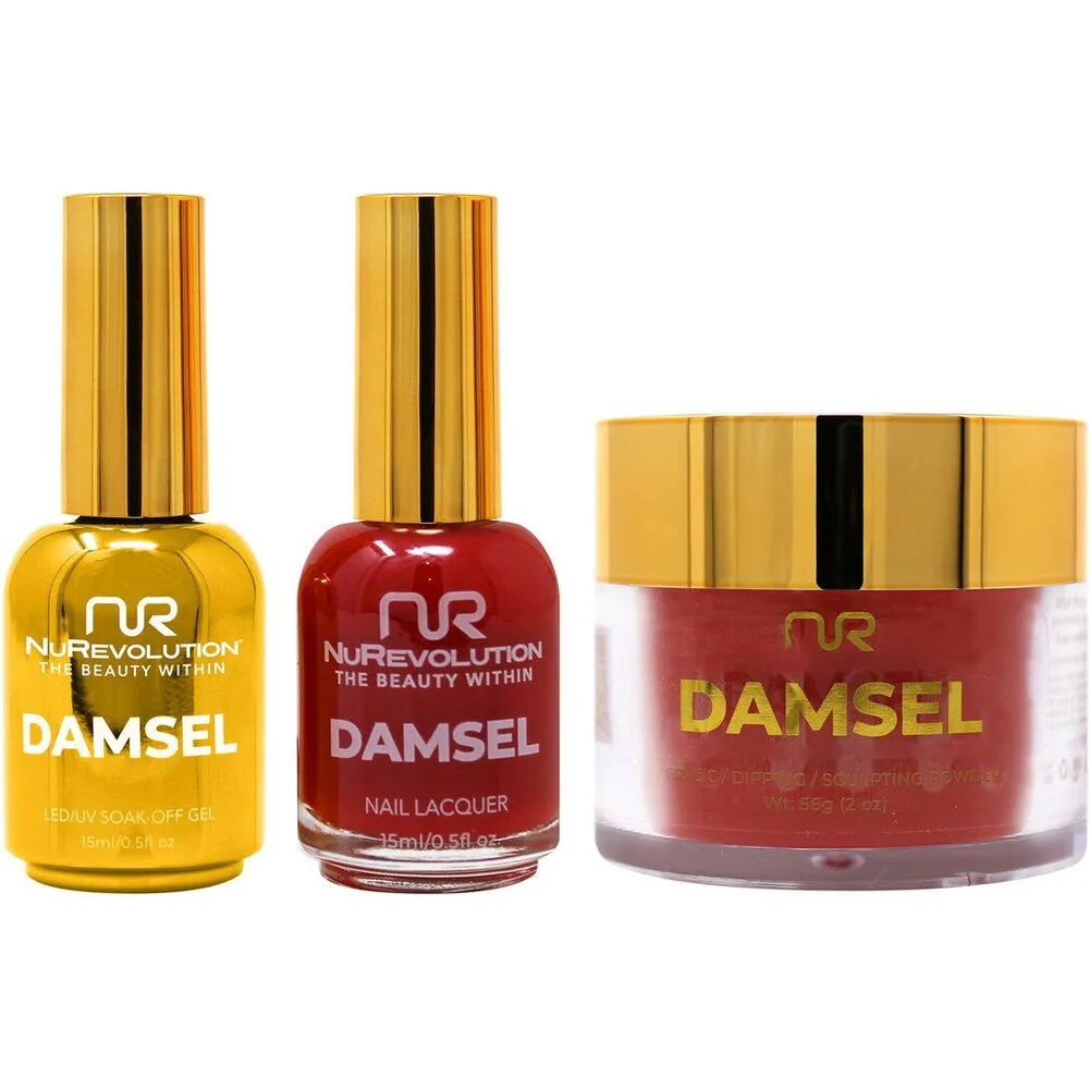 NuRevolution Noble 4-in-1 - LED/UV Soak Off Gel Polish 0.5 oz.   Nail Lacquer 0.5 oz.   Acrylic - Dipping - Sculpting Powder 2 oz. - #NMS107 Cherry Blaze