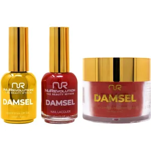 NuRevolution Noble 4-in-1 - LED/UV Soak Off Gel Polish 0.5 oz.   Nail Lacquer 0.5 oz.   Acrylic - Dipping - Sculpting Powder 2 oz. - #NMS107 Cherry Blaze