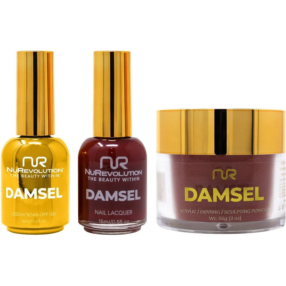 NuRevolution Noble 4-in-1 - LED/UV Soak Off Gel Polish 0.5 oz.   Nail Lacquer 0.5 oz.   Acrylic - Dipping - Sculpting Powder 2 oz. - #NMS112 Garnet Glory