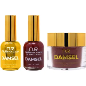NuRevolution Noble 4-in-1 - LED/UV Soak Off Gel Polish 0.5 oz.   Nail Lacquer 0.5 oz.   Acrylic - Dipping - Sculpting Powder 2 oz. - #NMS114 Mulberry Magic