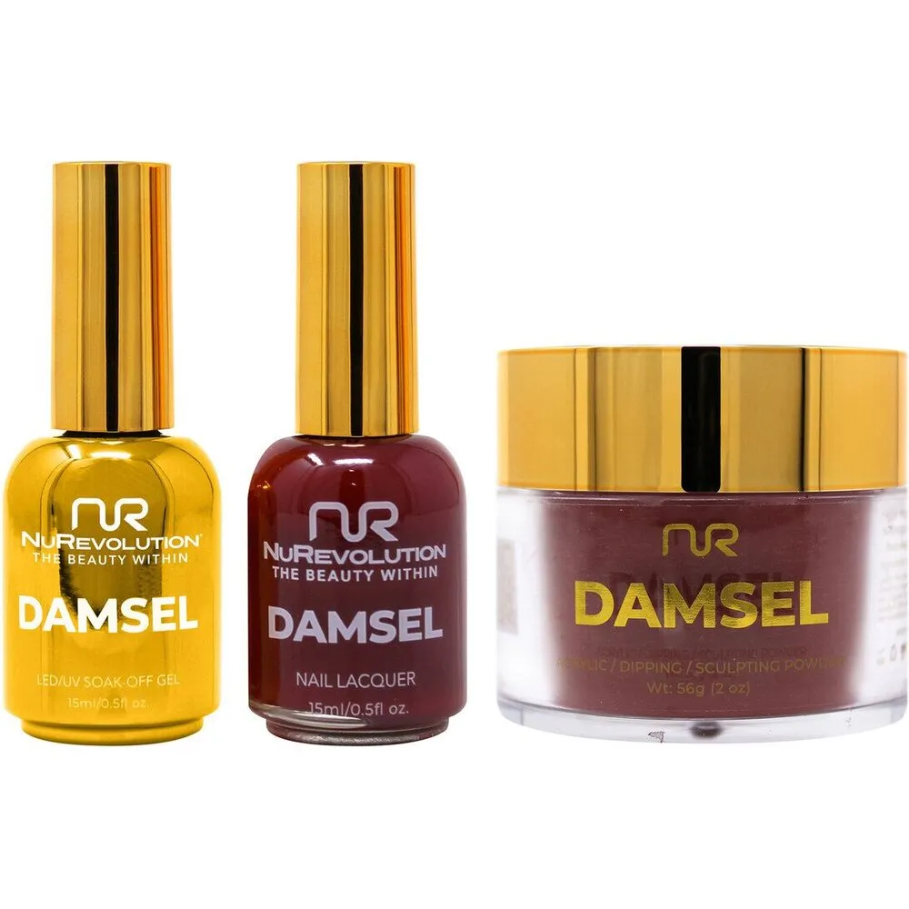 NuRevolution Noble 4-in-1 - LED/UV Soak Off Gel Polish 0.5 oz.   Nail Lacquer 0.5 oz.   Acrylic - Dipping - Sculpting Powder 2 oz. - #NMS114 Mulberry Magic
