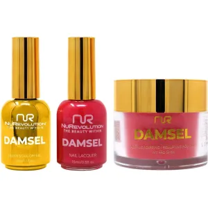 NuRevolution Noble 4-in-1 - LED/UV Soak Off Gel Polish 0.5 oz.   Nail Lacquer 0.5 oz.   Acrylic - Dipping - Sculpting Powder 2 oz. - #NMS21 Cherry Bombshell