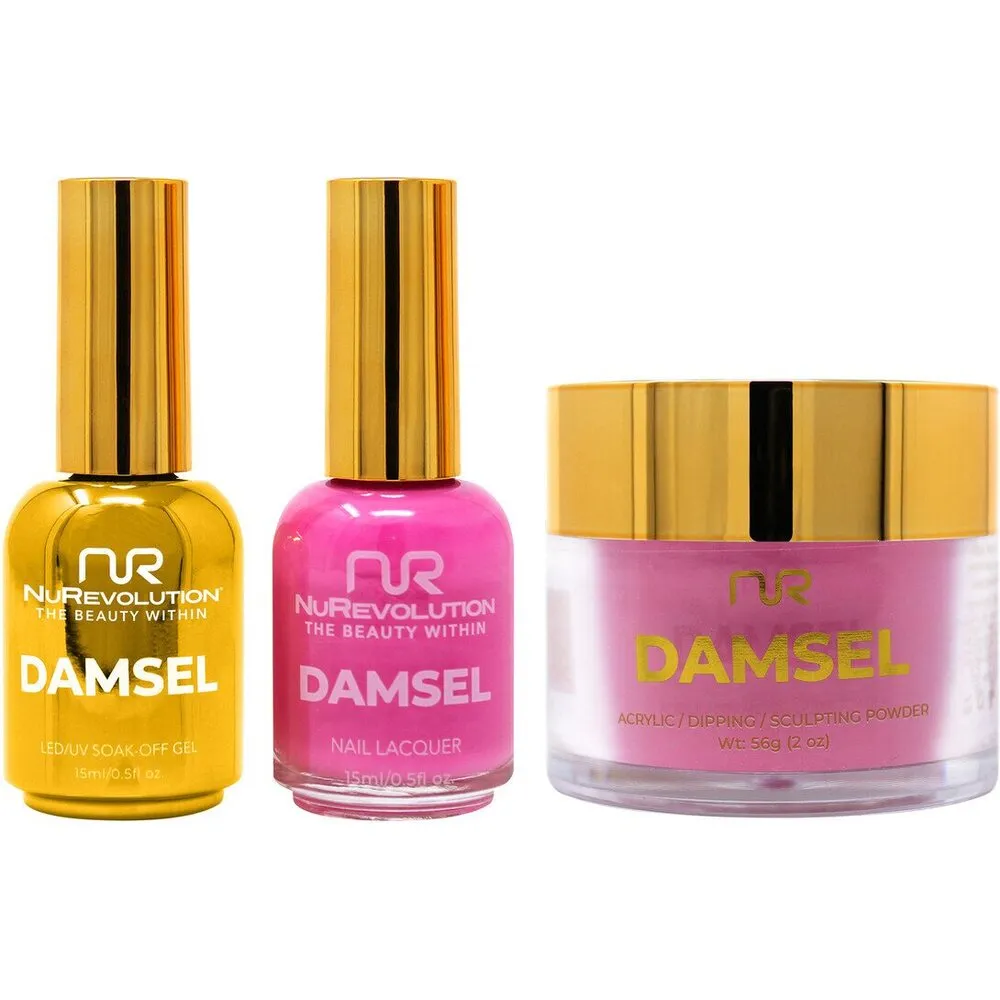 NuRevolution Noble 4-in-1 - LED/UV Soak Off Gel Polish 0.5 oz.   Nail Lacquer 0.5 oz.   Acrylic - Dipping - Sculpting Powder 2 oz. - #NMS23 Fuchsia Fever