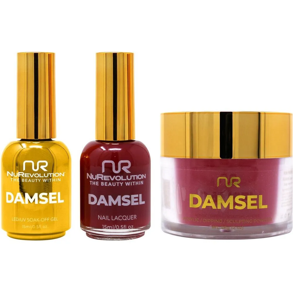 NuRevolution Noble 4-in-1 - LED/UV Soak Off Gel Polish 0.5 oz.   Nail Lacquer 0.5 oz.   Acrylic - Dipping - Sculpting Powder 2 oz. - #NMS27 Cranberry Craze