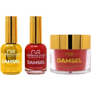 NuRevolution Noble 4-in-1 - LED/UV Soak Off Gel Polish 0.5 oz.   Nail Lacquer 0.5 oz.   Acrylic - Dipping - Sculpting Powder 2 oz. - #NMS30 Scarlet Siren