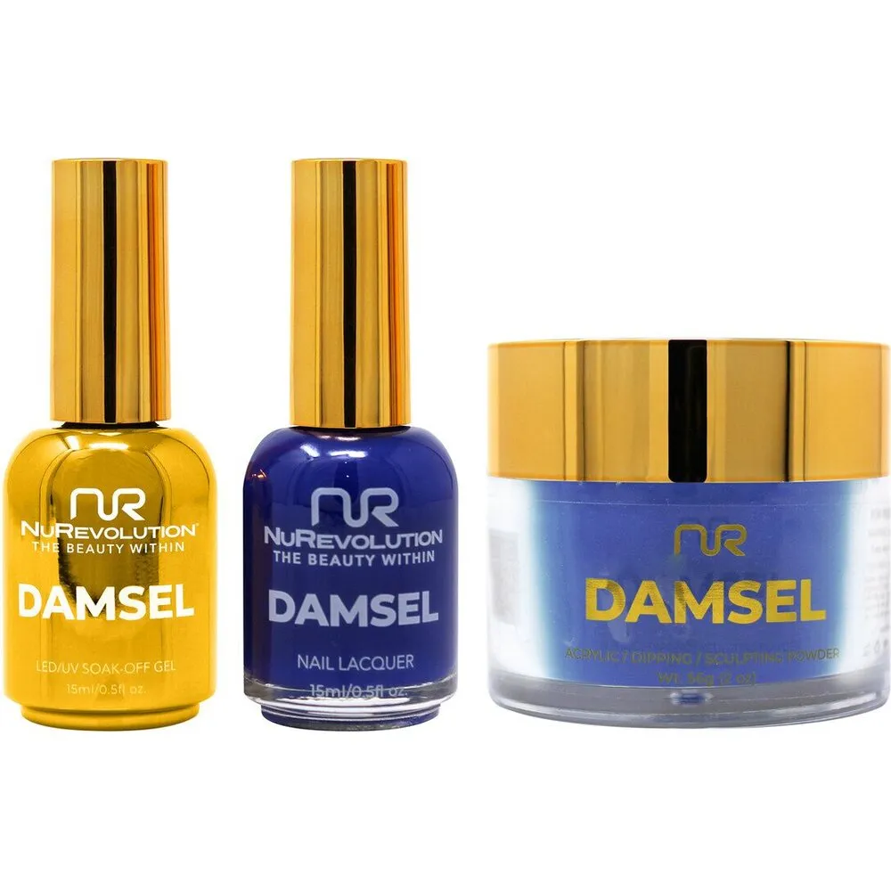NuRevolution Noble 4-in-1 - LED/UV Soak Off Gel Polish 0.5 oz.   Nail Lacquer 0.5 oz.   Acrylic - Dipping - Sculpting Powder 2 oz. - #NMS99 Sapphire Sea