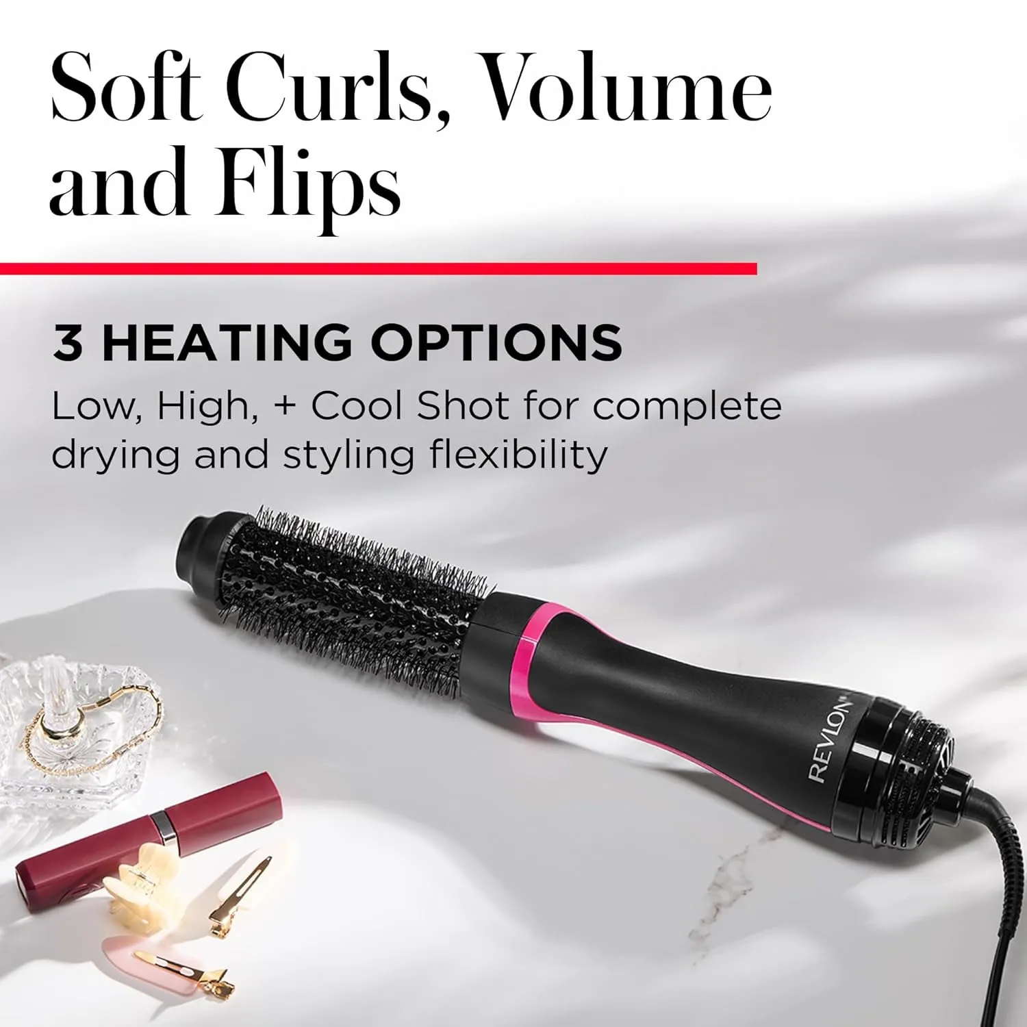 One-Step Hair Dryer and Styler - Root Booster round Brush for Styling, Dryer Brush for Fast and Easy Salon-Quality Blowout, More Shine and Less Frizz (1-1/2 In)