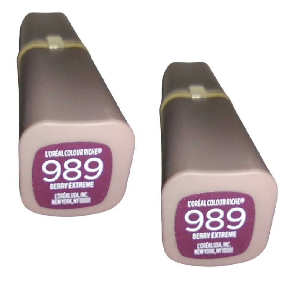 Pack of 2 L'Oreal Paris Colour Riche Lipstick, Berry Extreme # 989