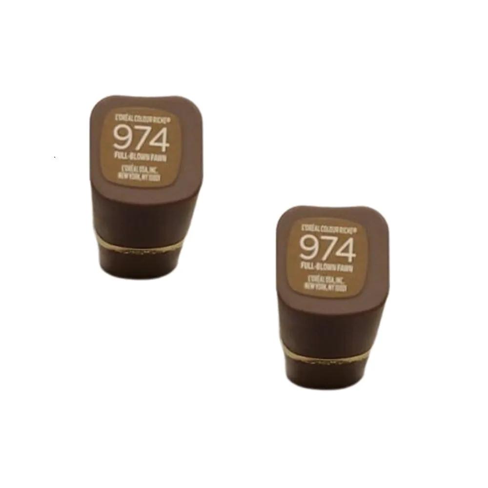 Pack of 2 L'Oreal Paris Colour Riche Lipstick, Full-Blown Fawn # 974