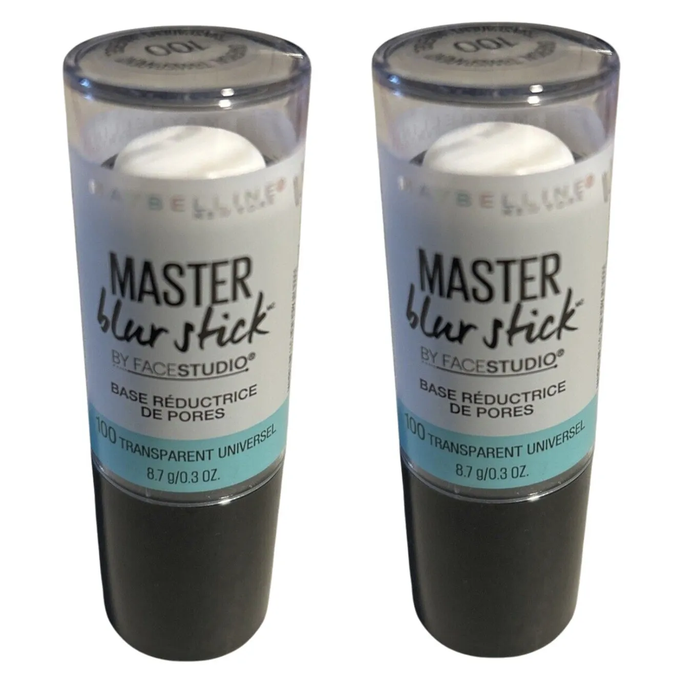 Pack of 2 Maybelline Master Blur Stick Pore Minimizing Tinted Primer, Universal Transparent 100