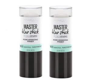 Pack of 2 Maybelline Master Blur Stick Pore Minimizing Tinted Primer, Universal Transparent 100