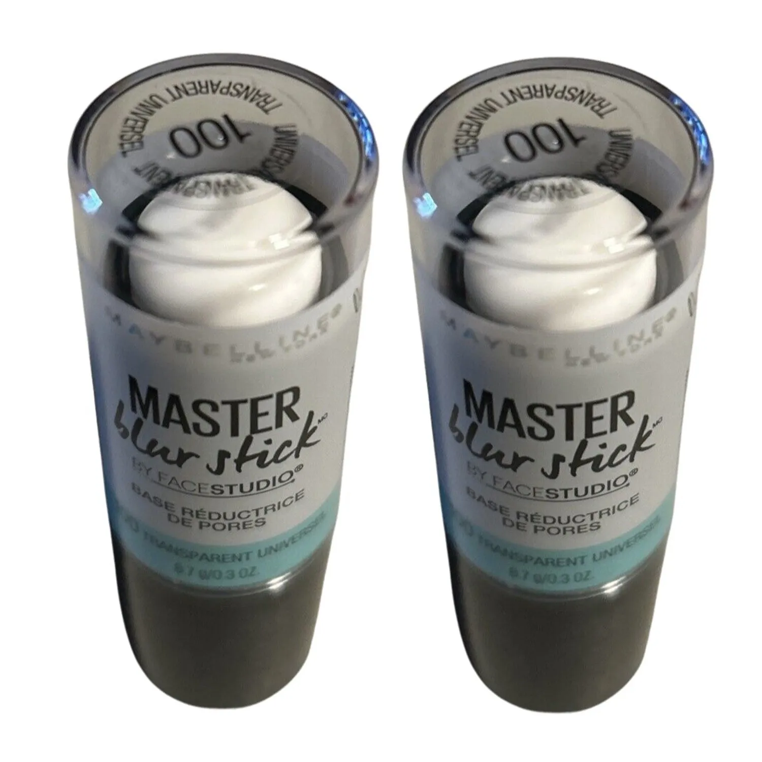 Pack of 2 Maybelline Master Blur Stick Pore Minimizing Tinted Primer, Universal Transparent 100