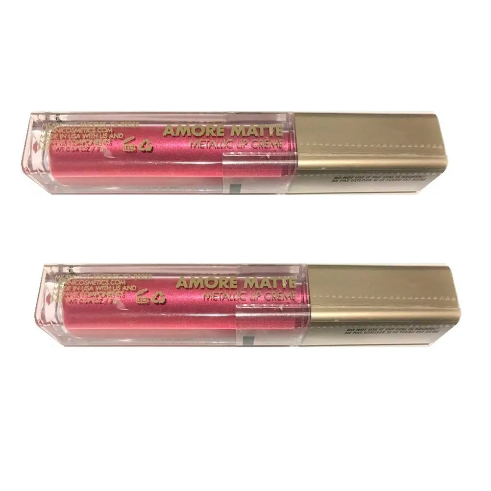 Pack of 2 Milani Amore Matte Metallic Lip Creme, Cinemattic Kiss (04)