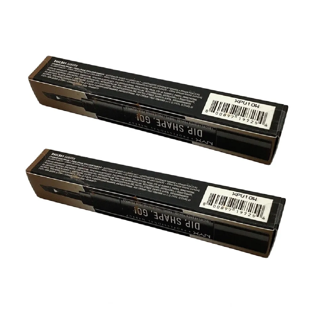 Pack of 2 NYX Dip, Shape, Go! Longwear Brow Pomade, Auburn DSGLB03