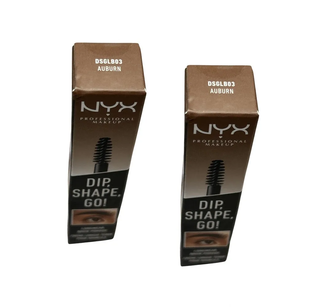 Pack of 2 NYX Dip, Shape, Go! Longwear Brow Pomade, Auburn DSGLB03