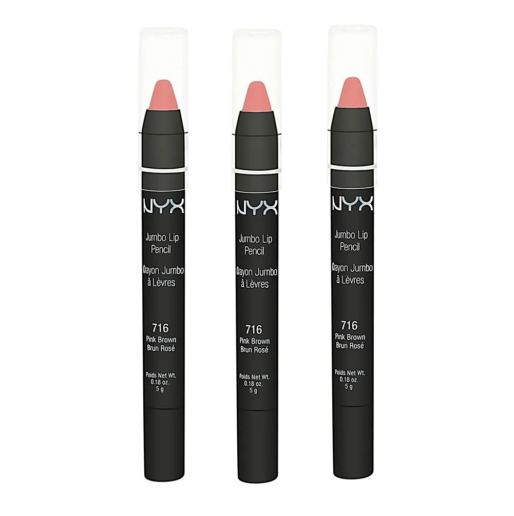 Pack of 3 NYX Jumbo Lip Pencil, Pink Brown 716