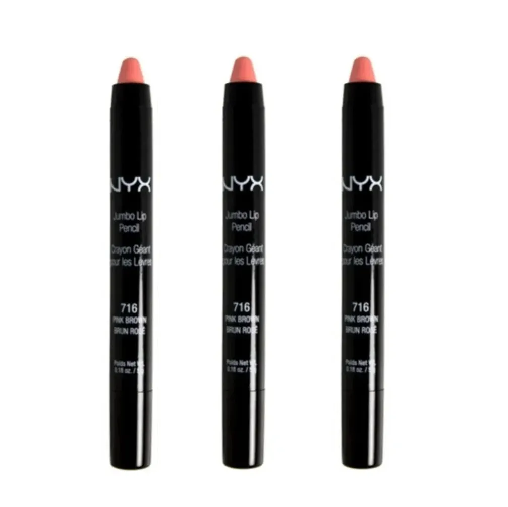 Pack of 3 NYX Jumbo Lip Pencil, Pink Brown 716