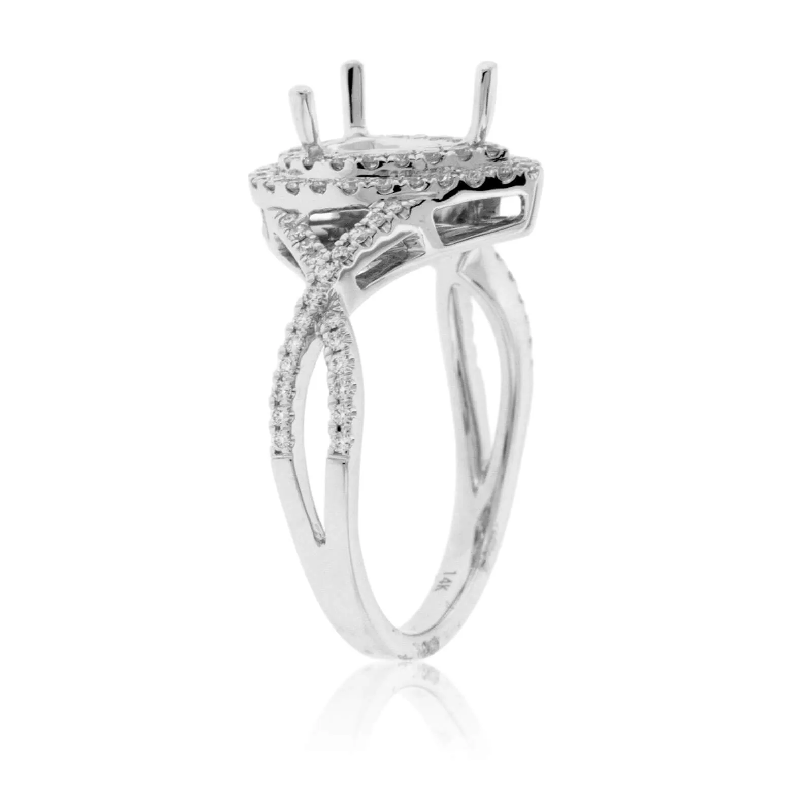 Pear Shaped Diamond Engagement Semi-Mount Ring